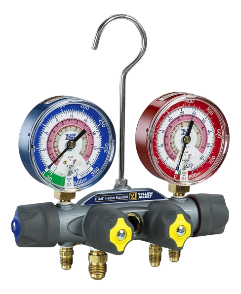 YJ TITAN 4-Valve Test & Charging Manifold R448A/R449A/R452A