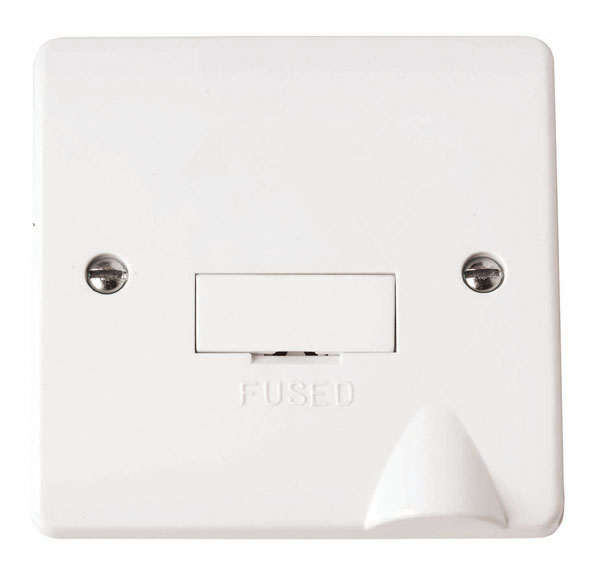 Click 13A Unswitched Fused Spur C/W Flex Outlet White