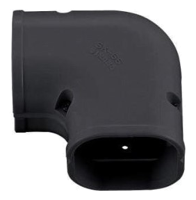 Inaba Denko 140mm Slimduct 90Deg Flat Bend Black