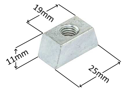 Wedge Nut M10x25-19x11mm