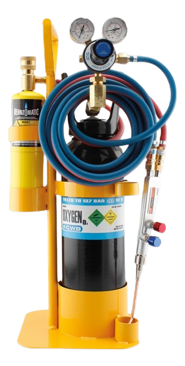 FlameTech Pro Fixed Carry Stand Brazing Kit w/ 5L Oxygen