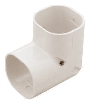 Inaba Denko 100mm Slimduct 90Deg Vertical Elbow Bend Ivory