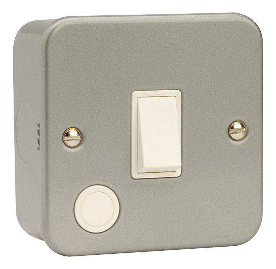 Click 20A DP Switch C/W Flex Outlet Metal Clad 