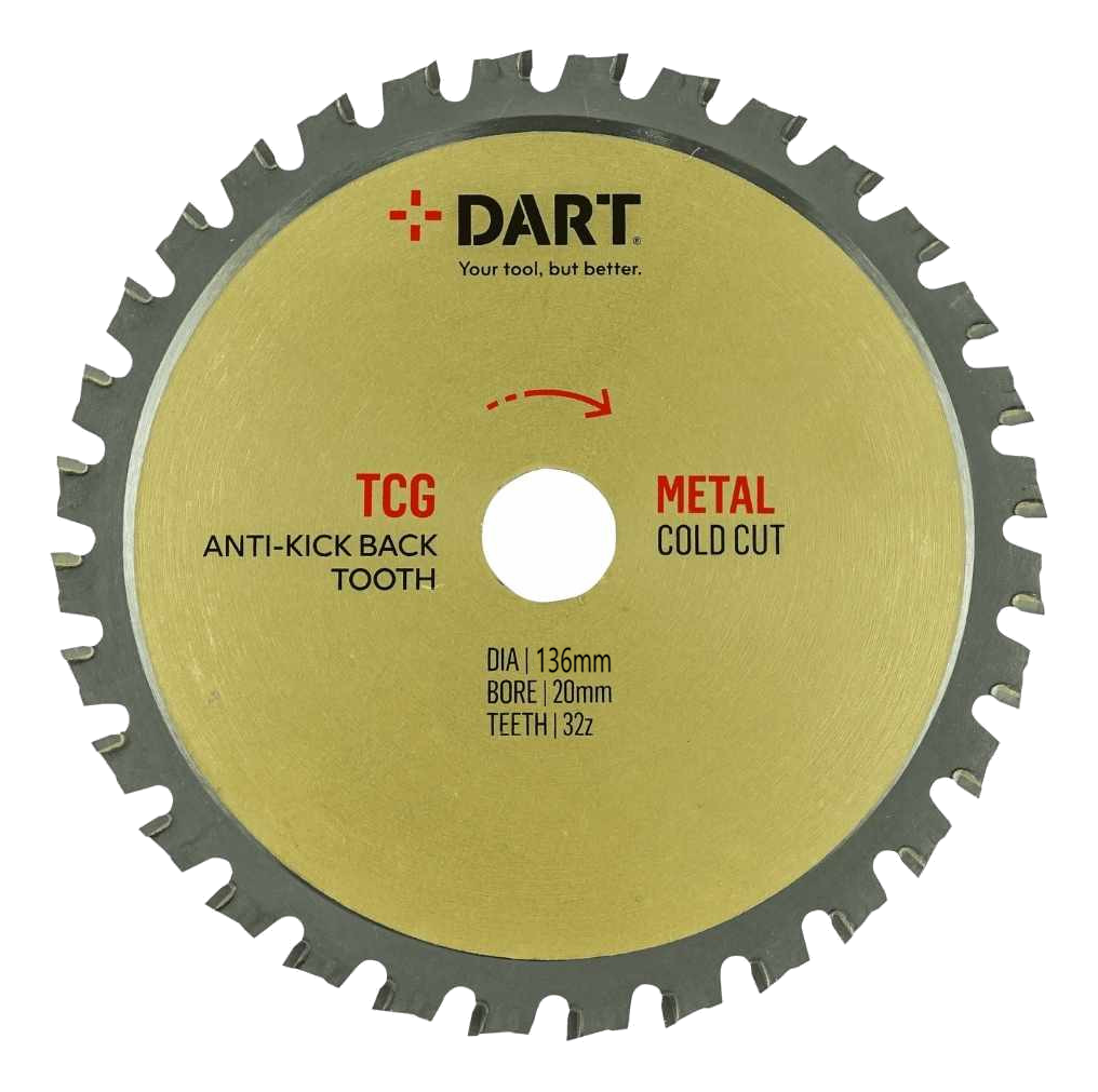 DART 136mm Metal Cold-Cut Blade 20mm Bore 32Tooth 1.6mm Kerf 