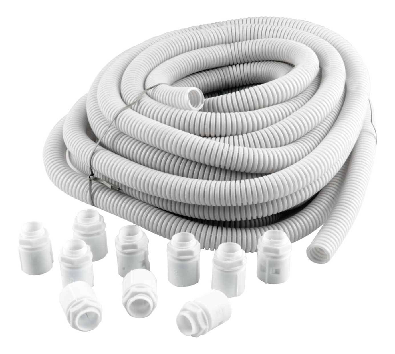 Contractor Pack 10M Flexible Conduit & 10xGlands 25mm White 