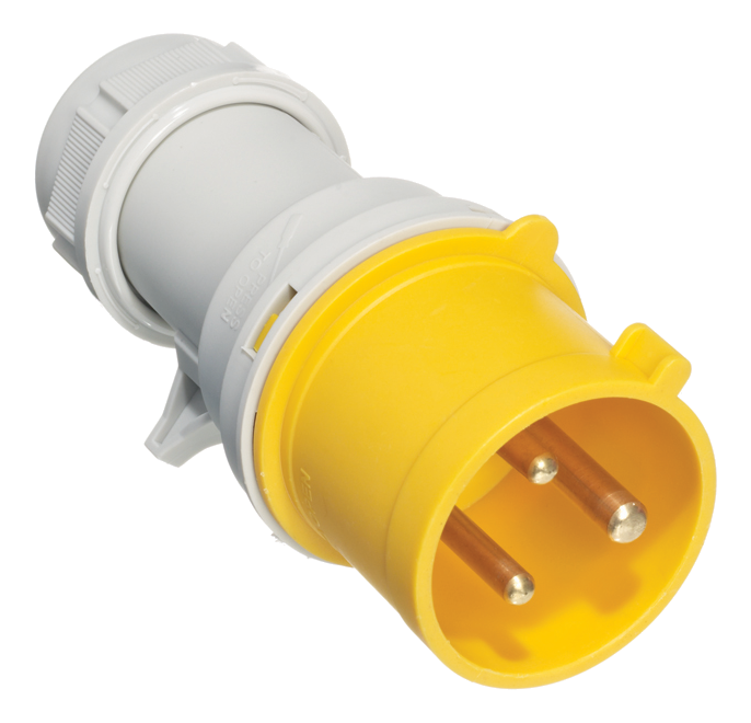 Europa Industrial Plug 2P+E 16A 110V Yellow